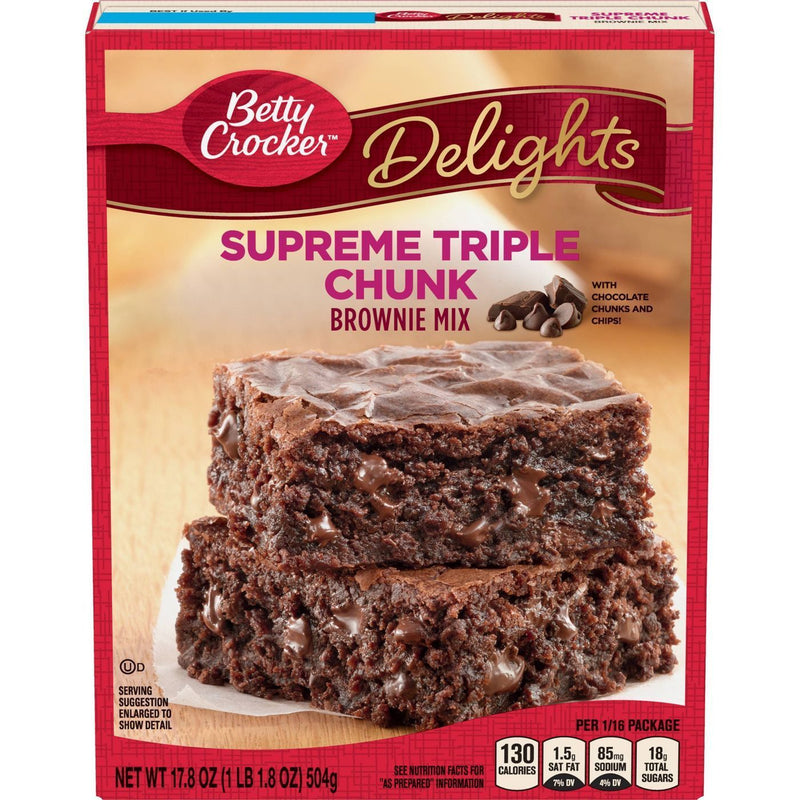 Betty Crocker Supreme Triple Chunk Brownie Mix 504g sold by American Grocer in the UK