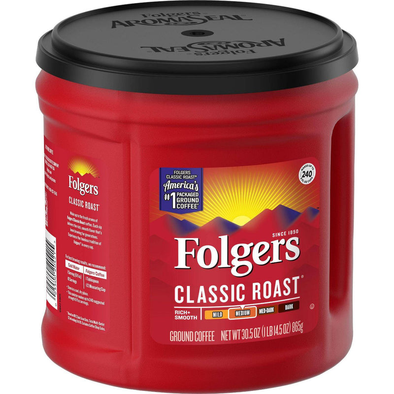 Folgers Classic Medium Roast Ground Coffee 733g