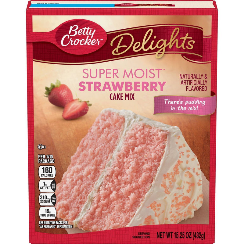 Betty Crocker Super Moist Strawberry Cake Mix 432g sold by American Grocer in the UK