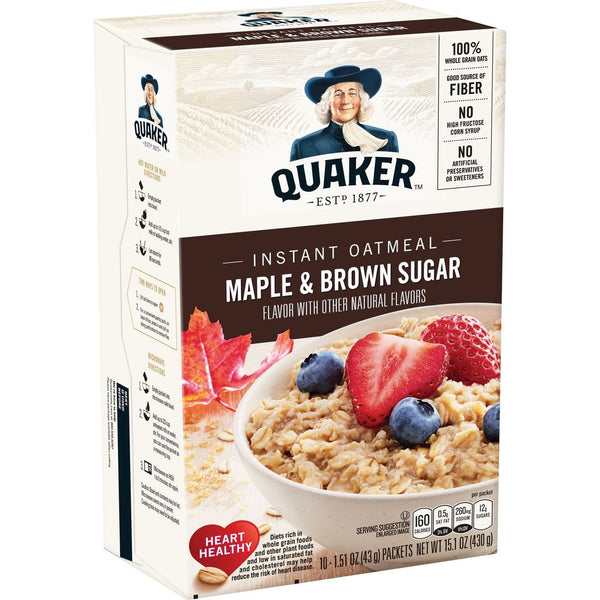 Quaker Instant Oatmeal Maple & Brown Sugar 344g