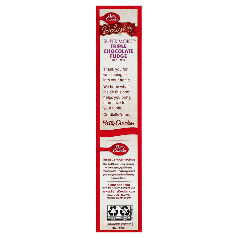 Betty Crocker Super Moist Triple Chocolate Fudge Cake Mix 432g sold by American Grocer in the UK