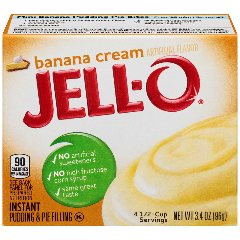 Jell-O Instant Banana Cream Pudding & Pie Filling 96g