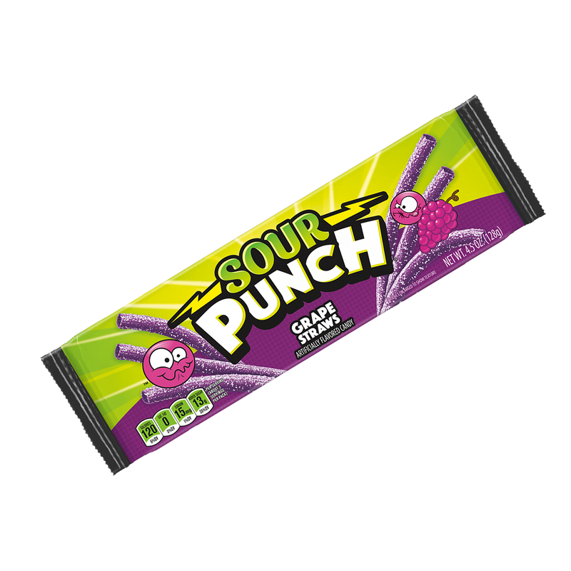 Sour Punch Grape Straws Flavoured Candy 57g