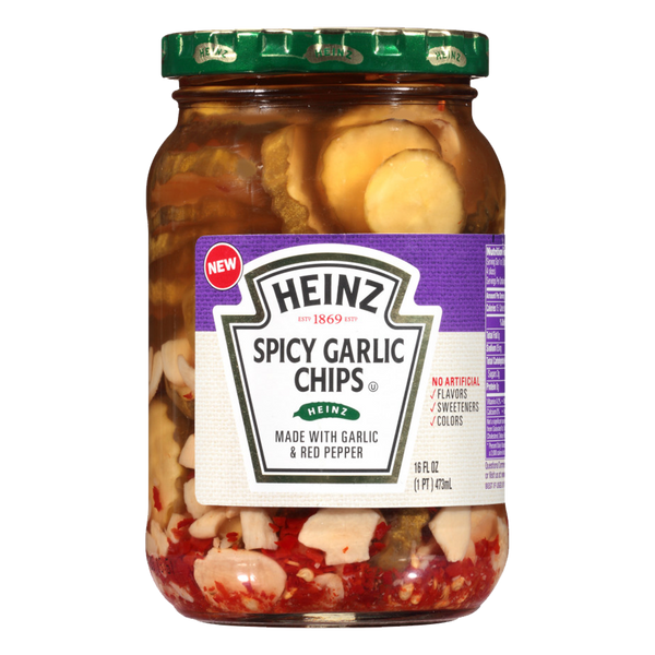 Heinz Spicy Garlic Pickle Chips 473ml