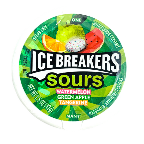 Ice Breakers Sours Watermelon/Green Apple/Tangerine Sugar Free 42g (Best Before Date 03/2024)