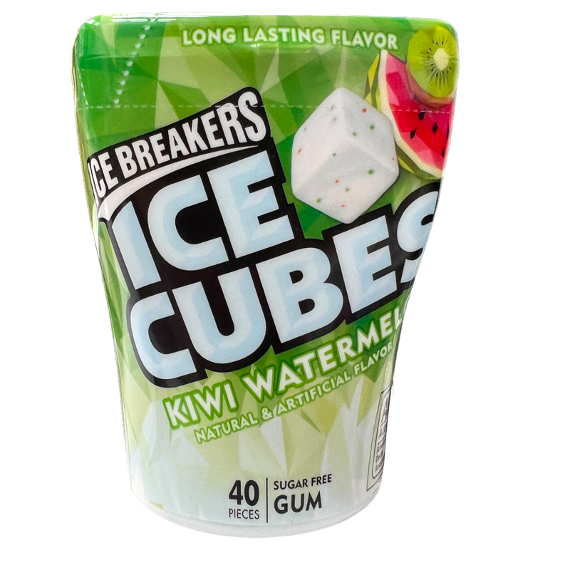Ice Breakers Ice Cubes Kiwi Watermelon Sugar Free Gum 40 Pcs