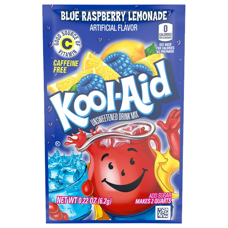 Kool-Aid Blue Raspberry Lemonade Unsweetened Drink Mix 6.2g (Best Before Date 01/01/2025)