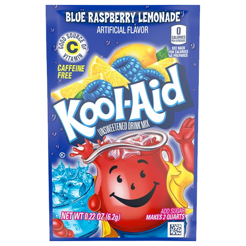Kool-Aid Blue Raspberry Lemonade Unsweetened Drink Mix 6.2g (Best Before Date 17/04/2024)