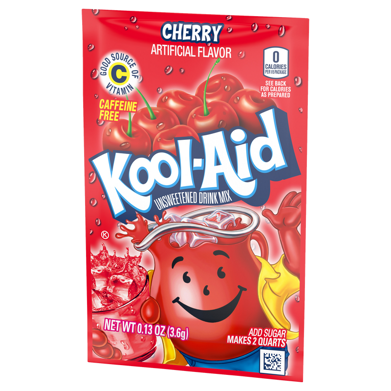 Kool-Aid Cherry Unsweetened Drink Mix 3.6g (Pack of 6) Best Before Date 29/08/2024