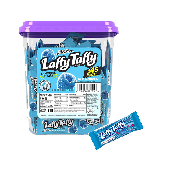 Laffy Taffy Blue Raspberry Candy 145 Pieces-Tub