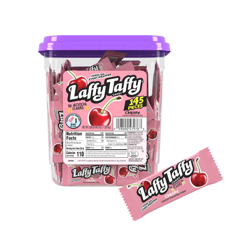 Laffy Taffy Cherry Candy 145 Pieces-Tub