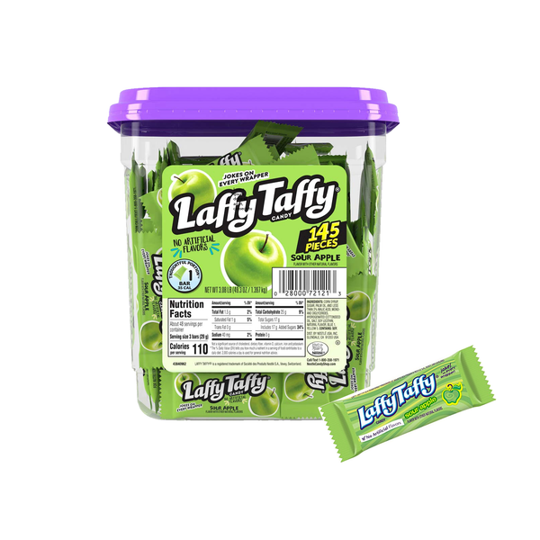 Laffy Taffy Sour Apple Candy 145 Pieces-Tub