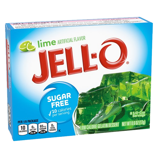 Jell-O Sugar Free Lime Low Calorie Gelatin Dessert Mix 8.5g
