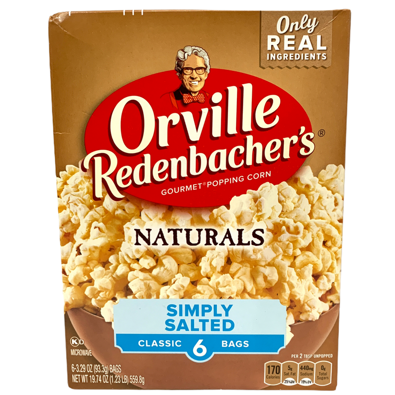 Orville Redenbacher's Naturals Simply Salted Popping Corn 599.8g (6 x 93.3g)