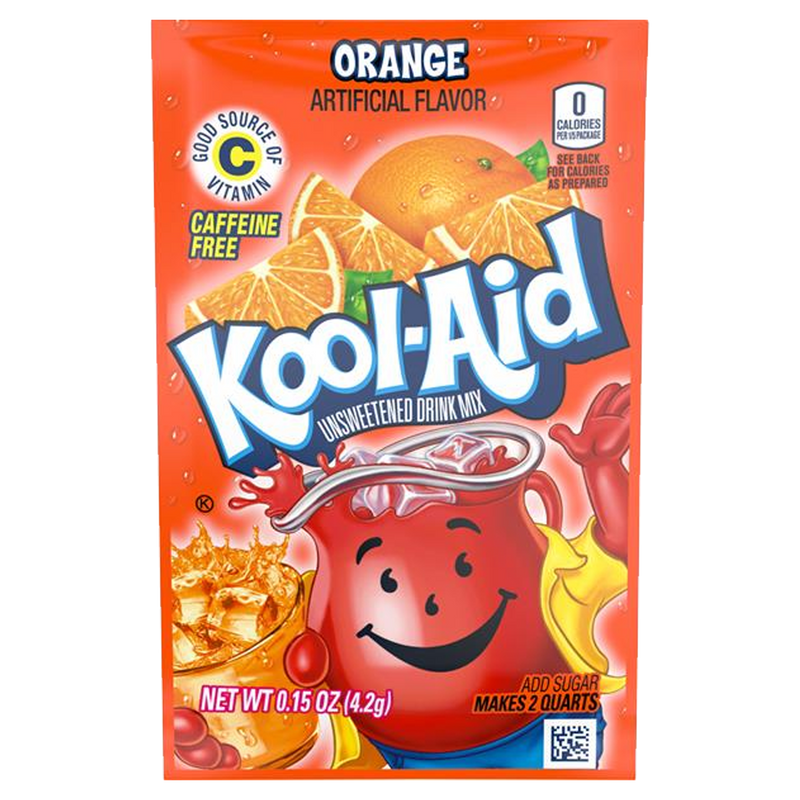 Kool-Aid Orange Unsweetened Drink Mix 4.2g (Best Before date 01/01/2024)
