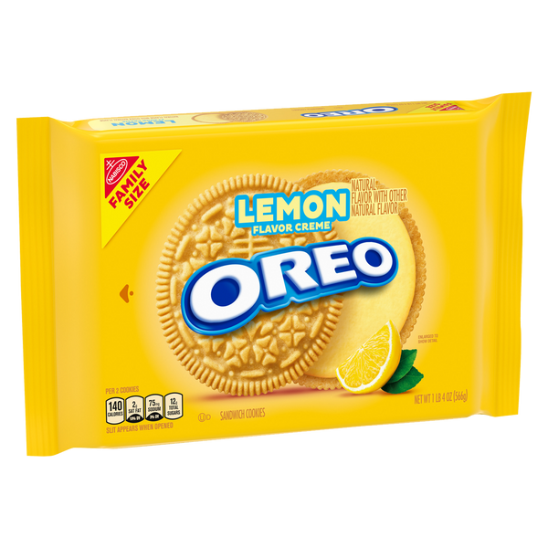 Nabisco Oreo Golden Lemon Creme Sandwich Cookies 530g-Family Size (Best Before Date 11/11/2023)