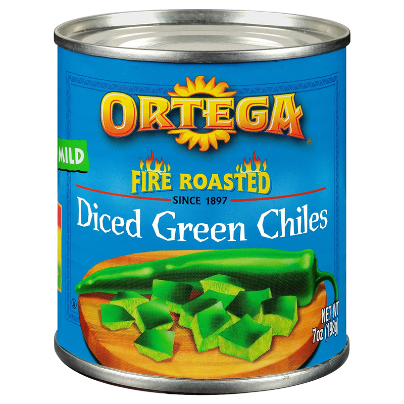 Ortega Fire Roasted Mild Diced Green Chiles 198g