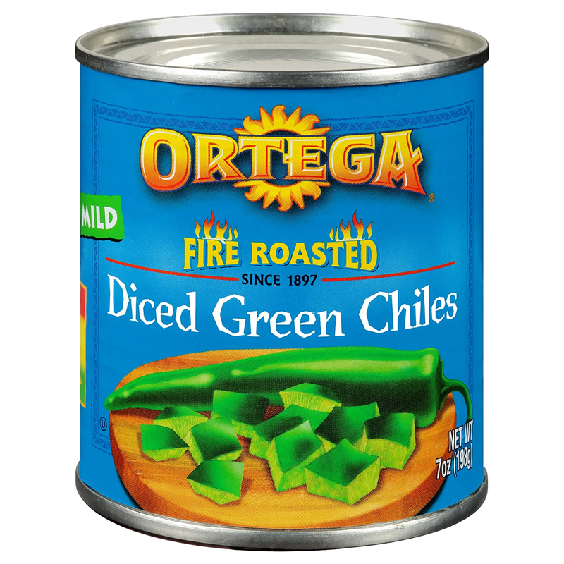 Ortega Fire Roasted Mild Diced Green Chiles 198g(B)