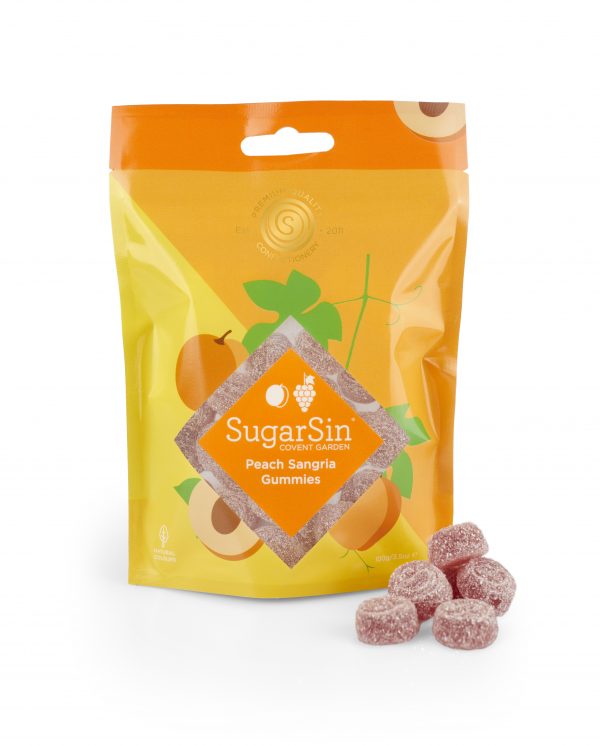 SugarSin Peach Sangria Gummies 100g (Best Before 12/2023)