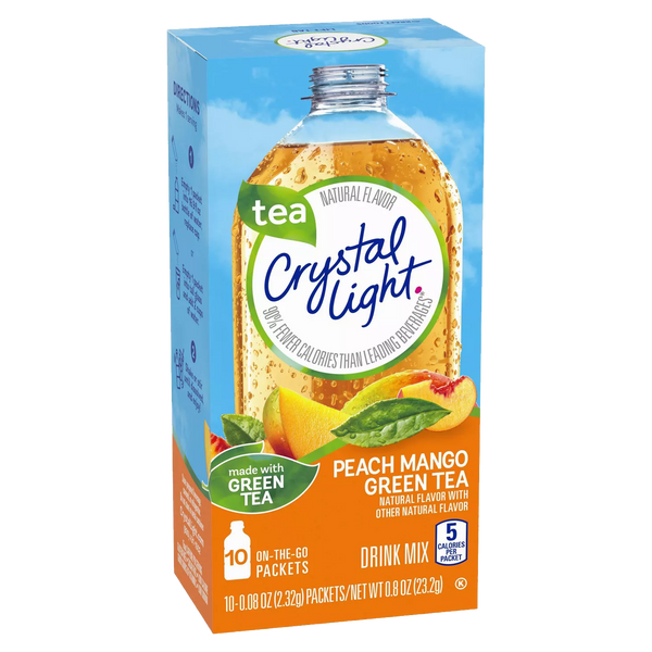Crystal Light On The Go Peach Mango Green Tea Drink Mix 23.2g sold by American grocer Uk