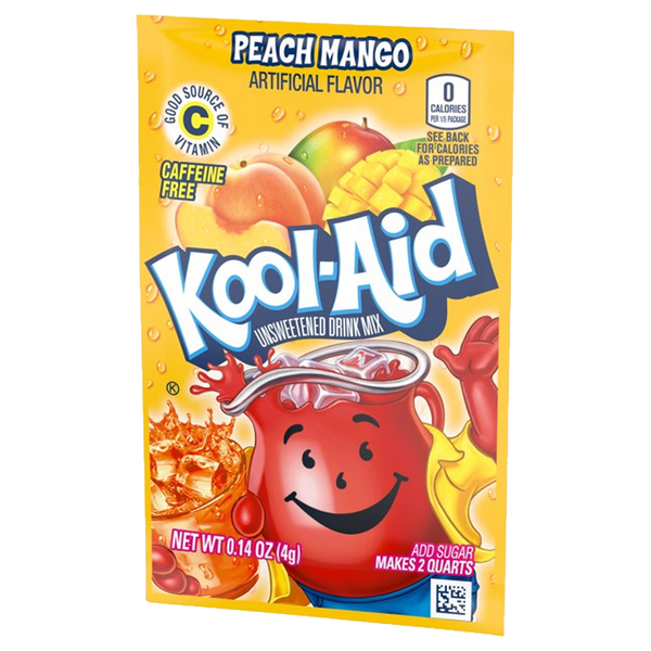 Kool-Aid Peach Mango Unsweetened Drink Mix 4g (Pack of 6) Best Before Date 16/03/2025