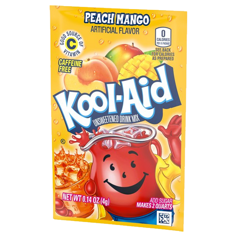 Kool-Aid Peach Mango Unsweetened Drink Mix 4g (Pack of 6) Best Before Date 16/03/2025