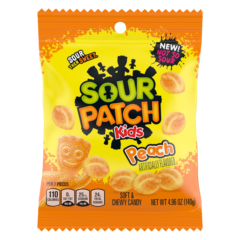 Sour Patch Kids Peach Soft & Chewy Candy Bag 102g(BBD: 11/05/2025)