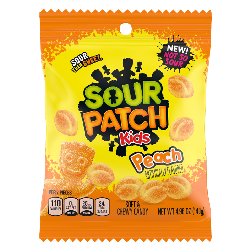 Sour Patch Kids Peach Soft & Chewy Candy Bag 140g