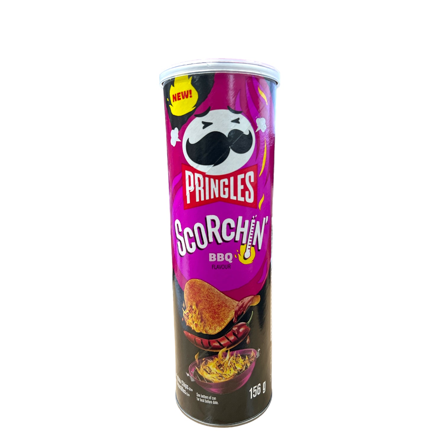 Pringles Scorchin BBQ Flavoured Potato Chips 156g [Canadian] (Best Bef
