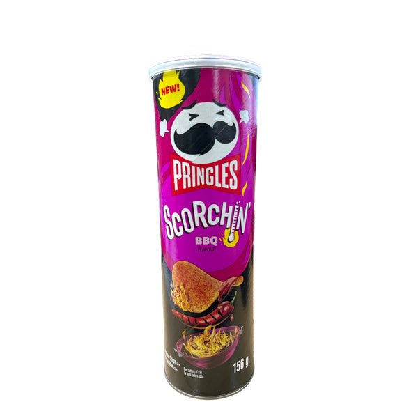 Pringles Scorchin BBQ Flavoured Potato Chips 156g [Canadian] (Best Before Date 06/12/2023)