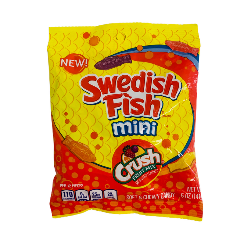 Swedish Fish Mini Crush Fruit Mix Soft & Chewy Candy Bags 141g