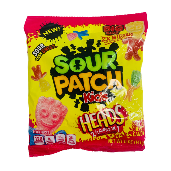 Sour Patch Kids Heads Soft & Chewy Candy Bags 141g