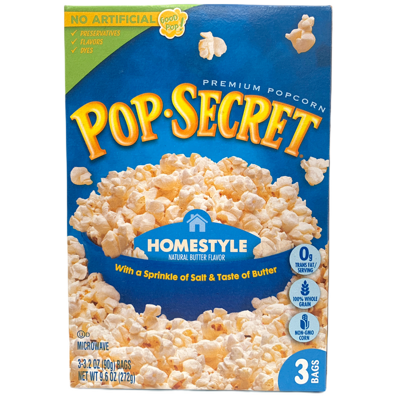 Pop Secret Homestyle Microwave Premium Popcorn 272g- (3 x 90g)
