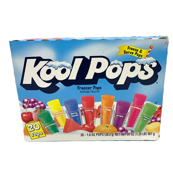 Kool Pops Assorted Freezer Pops 567g- 20ct/28.3g (Best Before Date End 03/2025)