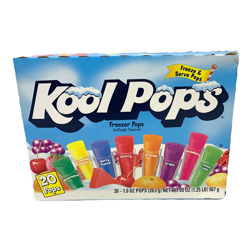 Kool Pops Assorted Freezer Pops 567g- 20ct/28.3g (Best Before Date End 03/2025)