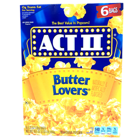 Act II Butter Lovers Microwave Popcorn 468g sold by American Grocer in the UK
