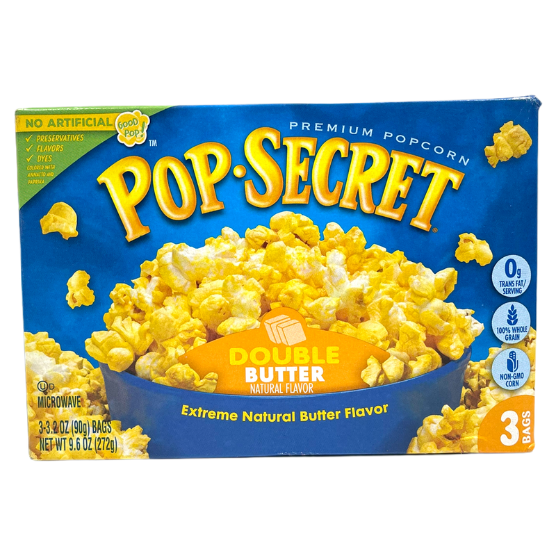 Pop Secret Double Butter Microwave Popcorn 272g 3 x 90g