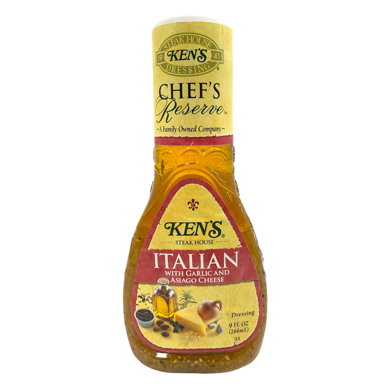 Ken's Steak House Chef's Reserve Italian With Garlic And Asiago Cheese Dressing 266ml (Best Before : 15 Oct 2025)