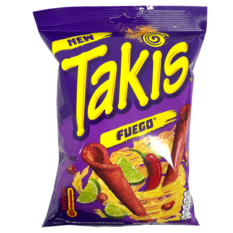 Takis Fuego Extreme Chilli and Lime Flavoured Corn Snack 180g