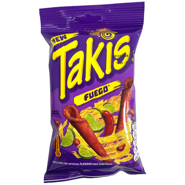 Takis Fuego Extreme Chilli and Lime Flavoured Corn Snack 55g image sold by American Grocer in the UK