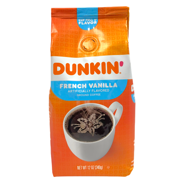Dunkin French Vanilla Flavoured Ground Coffee 340g sold by American grocer Uk