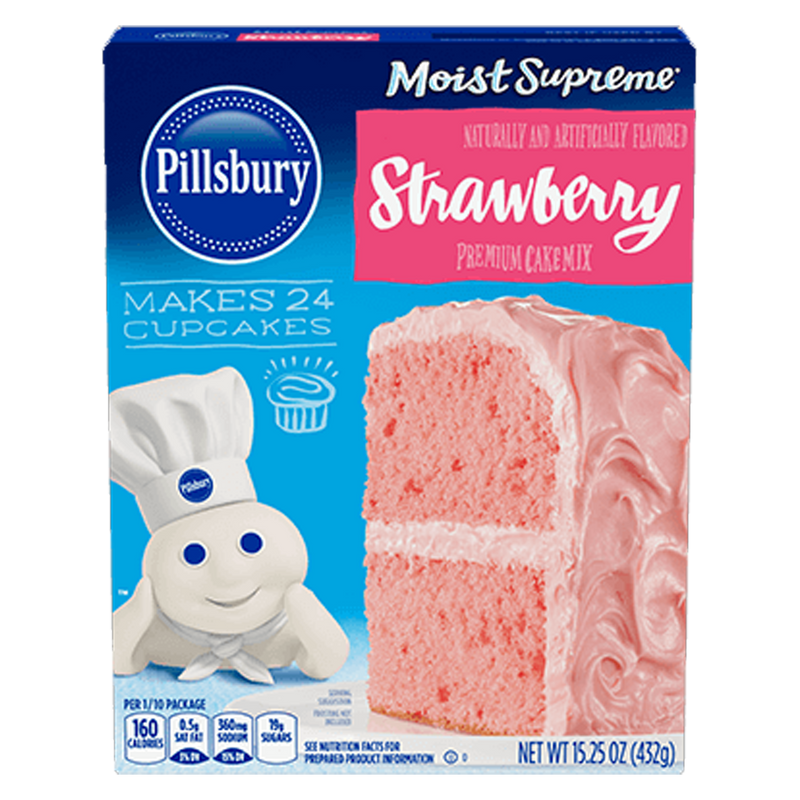 Pillsbury Moist Supreme Strawberry Flavoured Premium Cake Mix 432g(Best Before Date 05/09/2025)