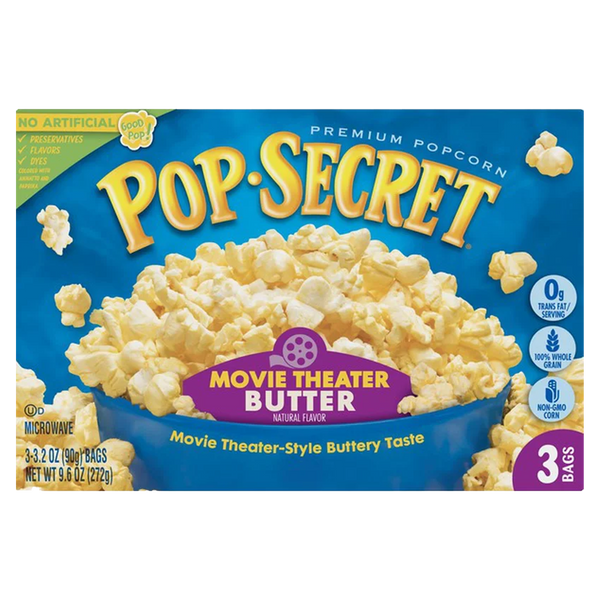 Pop Secret Movie Theater Butter Microwave Popcorn 272g-(3 x 90g)