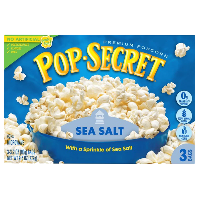 Pop Secret Sea Salt Microwave Popcorn 272g-(3 x 90g)