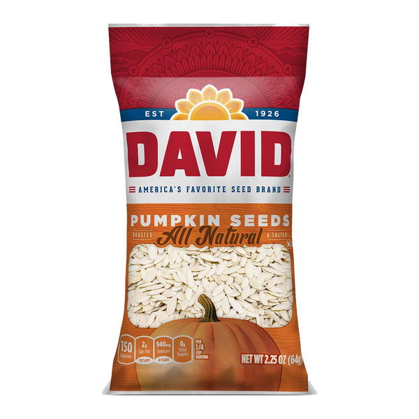 David All Natural Roasted & Salted Pumpkin Seeds 64g