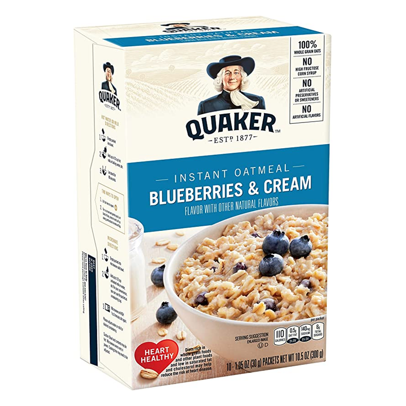 Quaker Instant Oatmeal Blueberries & Cream 300g