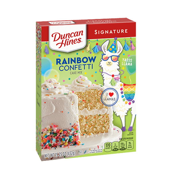 Duncan Hines Signature Rainbow Confetti Cake Mix 432g sold by American grocer Uk