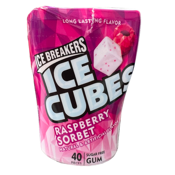 Ice Breakers Ice Cubes Raspberry Sorbet Sugar Free Gum 40 Pcs