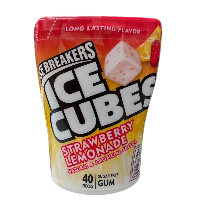 Ice Breakers Ice Cubes Strawberry Lemonade Sugar Free Gum 40 Pcs(Best Before Date 09/2025)