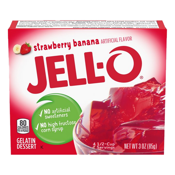 Jell-O Strawberry Banana Gelatin Dessert Mix 85g (Best Before Date 05/2024)
